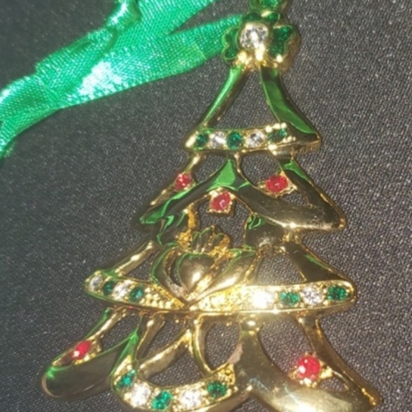 Gold Celtic Claddagh Christmas Tree Ornament Irish - Picture 5 of 9